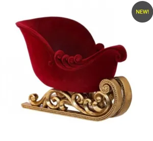 12" RESIN FLOCKED SLEIGH ROYAL COURT