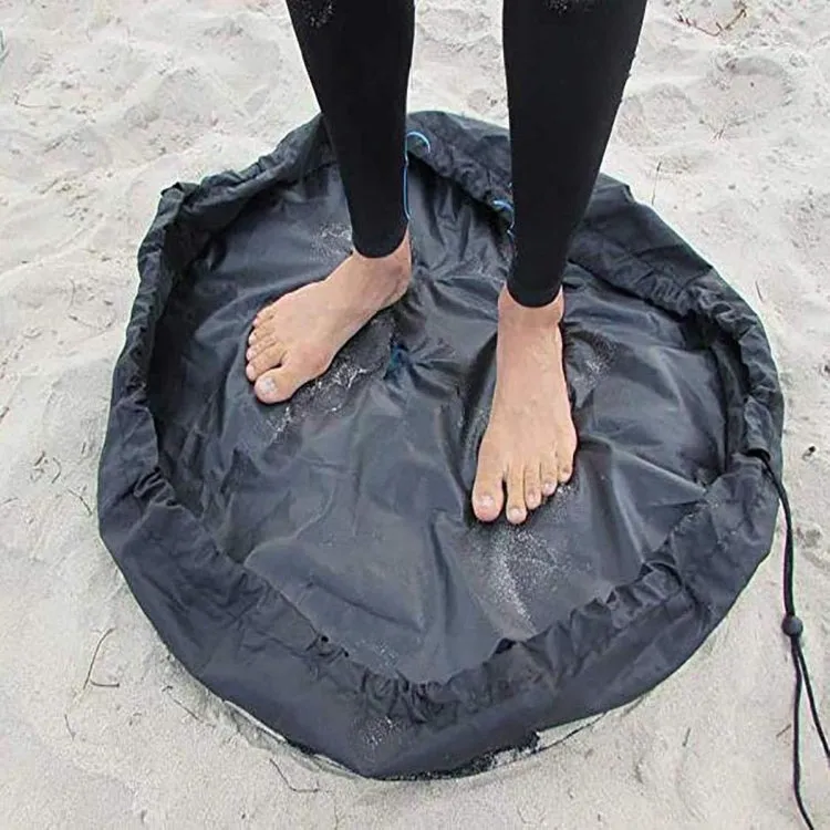 210D Oxford Cloth Beach Swimsuit Wetsuit Storage Bag Quick Change Bag, Specification:Diameter 130cm(Black)