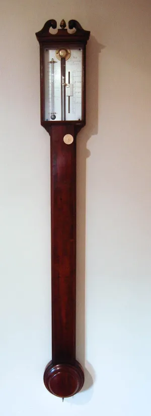 A George III Mahogany Stick Barometer by John Webb of 408 Oxford Street, London