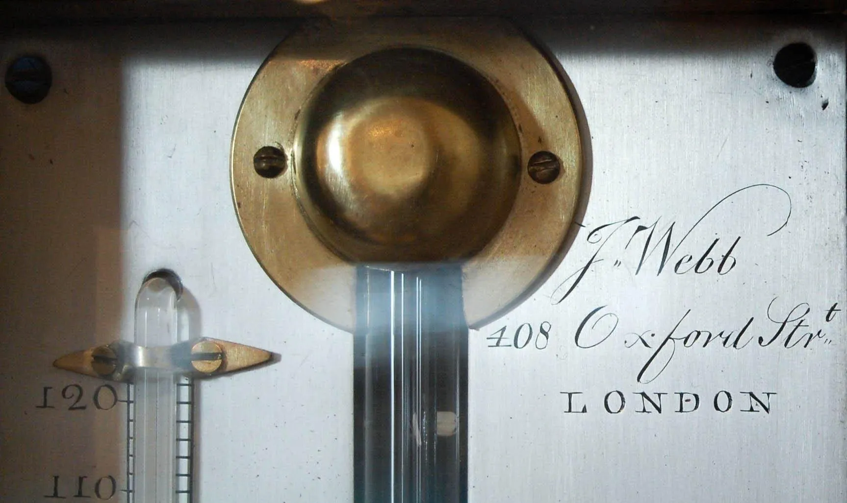 A George III Mahogany Stick Barometer by John Webb of 408 Oxford Street, London