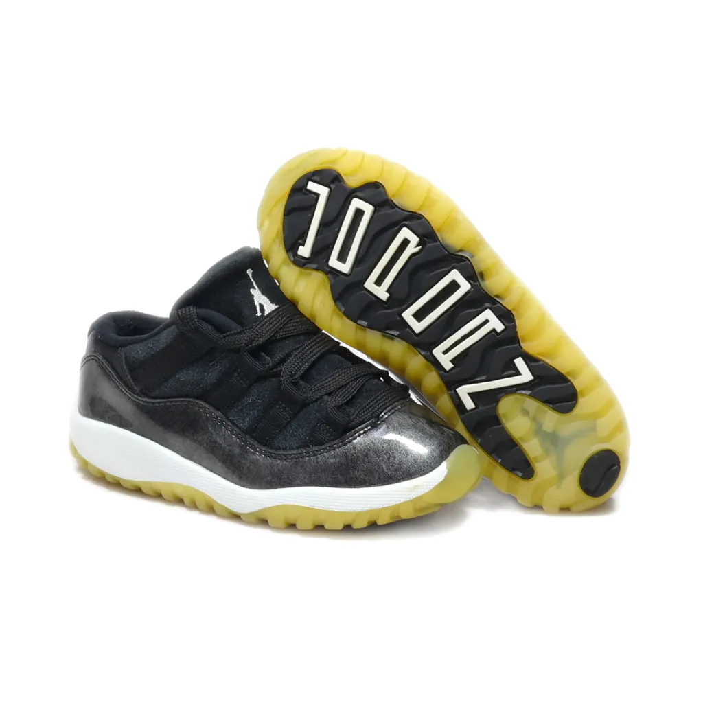 Air Jordan 11 Retro Low Td Sport Shoes Leather Black Colour For Kids