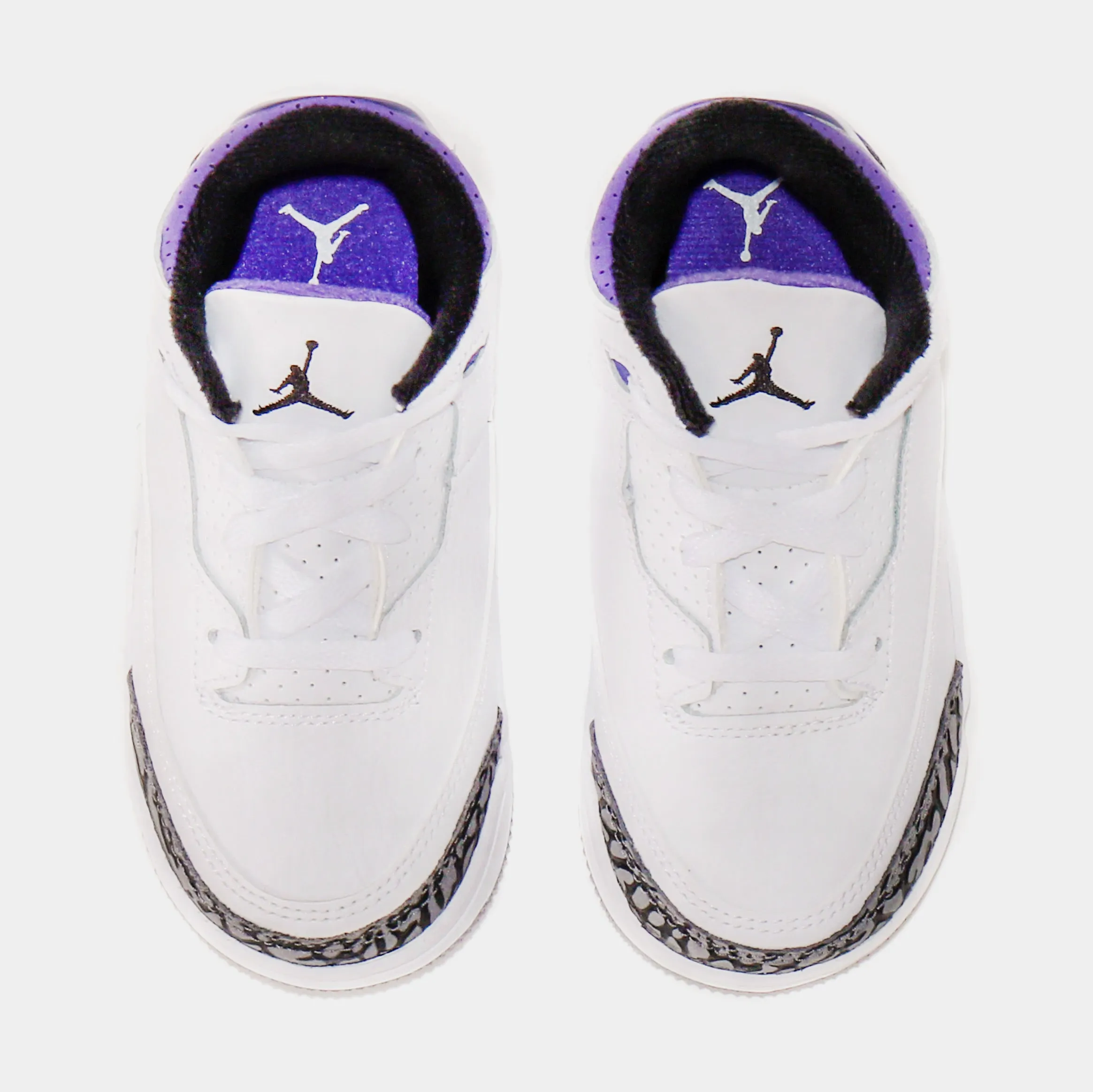 Air Jordan 3 Retro Dark Iris Infant Toddler Lifestyle Shoes (White/Purple) Free Shipping