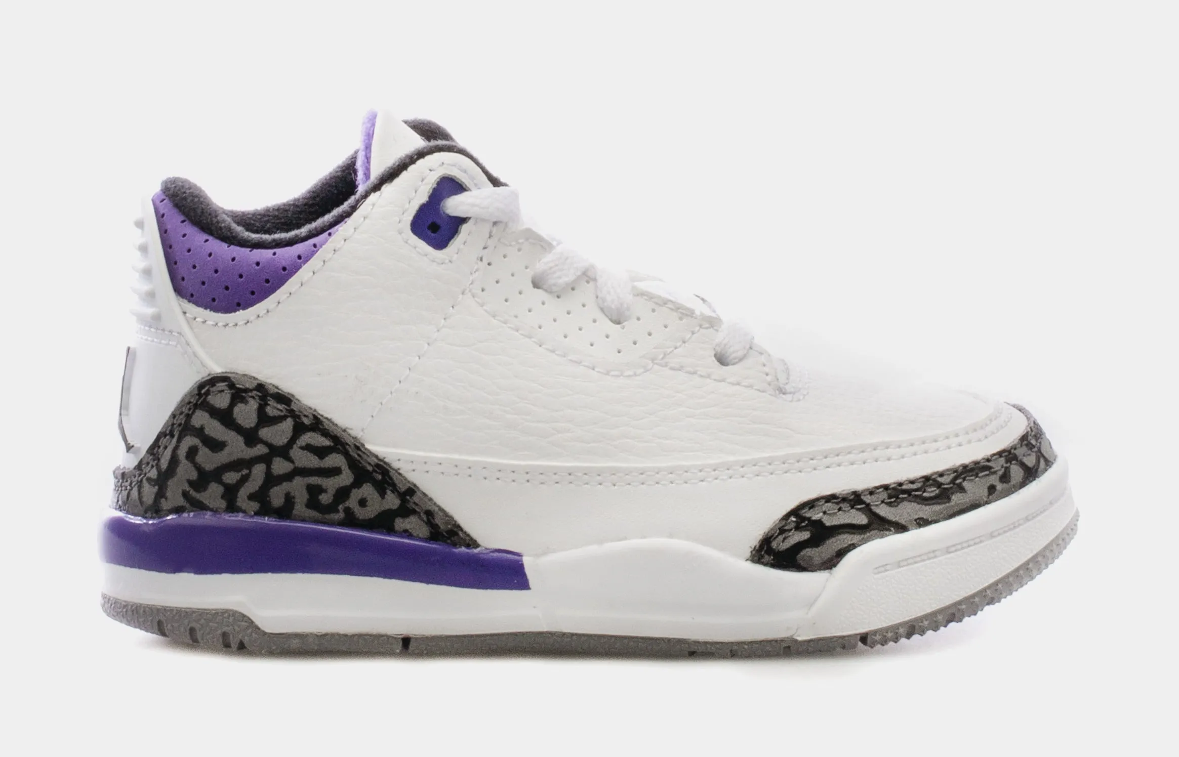 Air Jordan 3 Retro Dark Iris Infant Toddler Lifestyle Shoes (White/Purple) Free Shipping