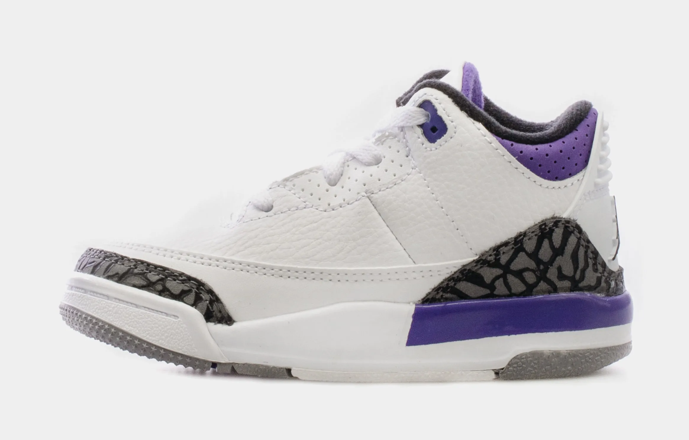 Air Jordan 3 Retro Dark Iris Infant Toddler Lifestyle Shoes (White/Purple) Free Shipping