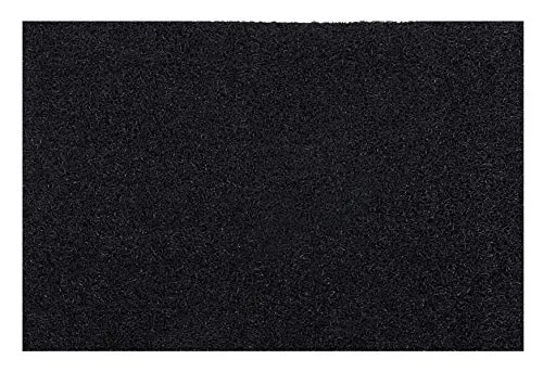 Amazon Brand - Solimo Rubber Anti Slip 1 Piece Medium Size Door Mat 24'X36'' (Black), Large Rectangle