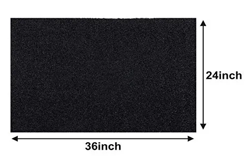 Amazon Brand - Solimo Rubber Anti Slip 1 Piece Medium Size Door Mat 24'X36'' (Black), Large Rectangle