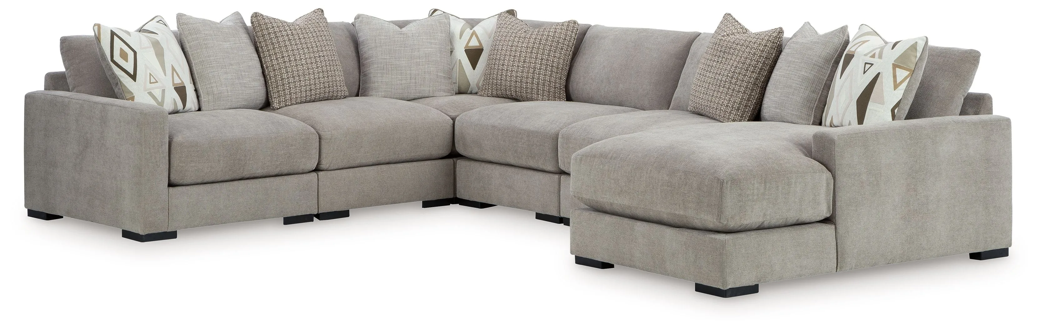 Aslan Court - Sectional With Ottoman Set