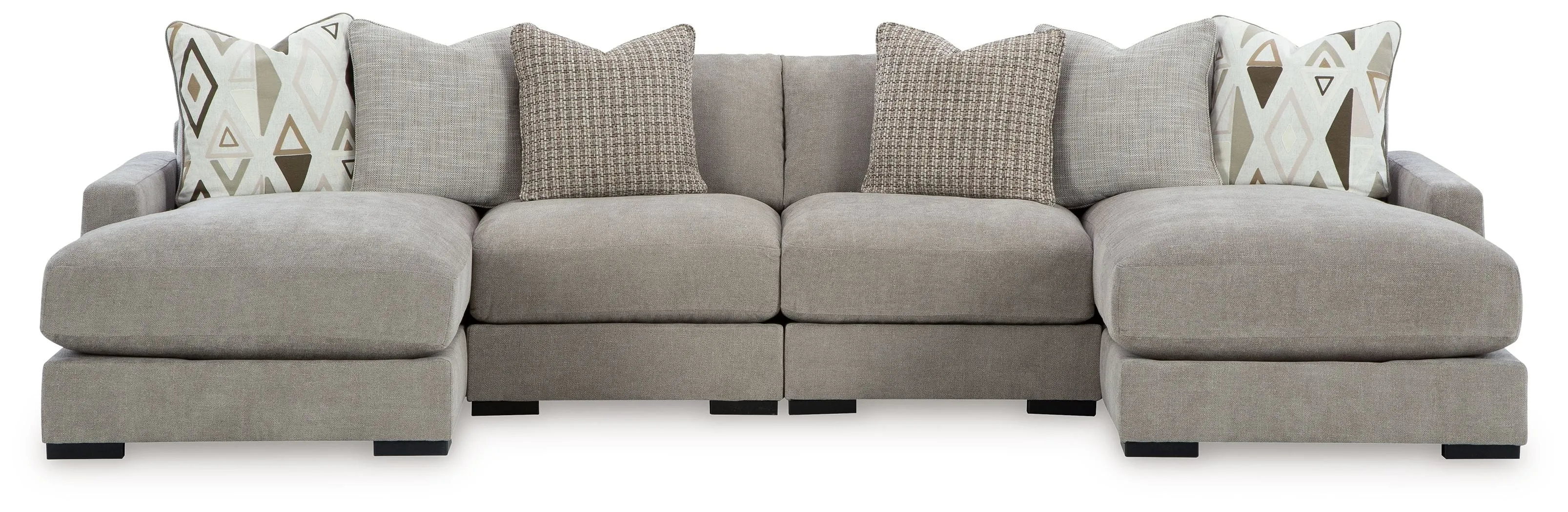 Aslan Court - Sectional With Ottoman Set