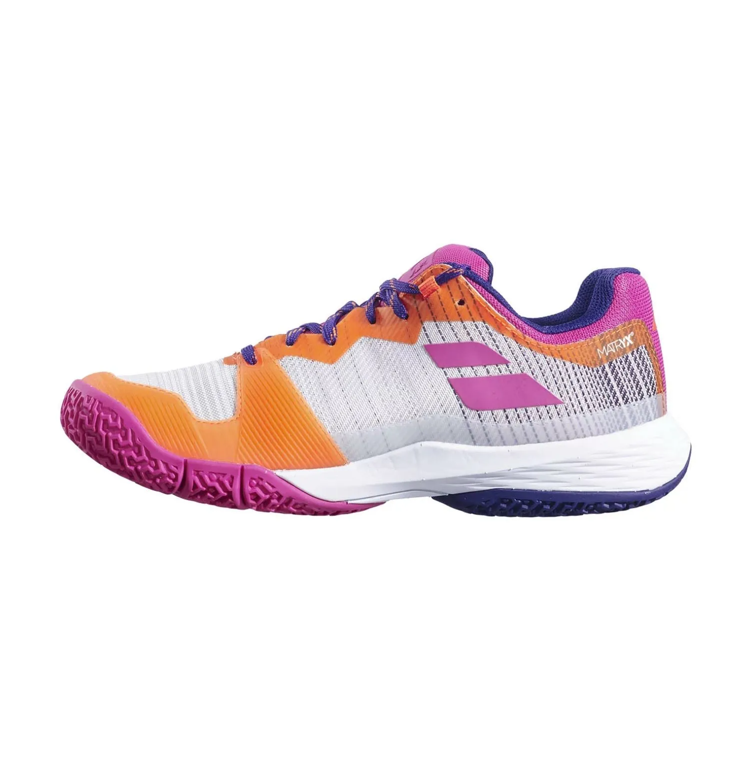 Babolat Jet Ritma Women Padel Shoes (Grey/ Pink Peacock)