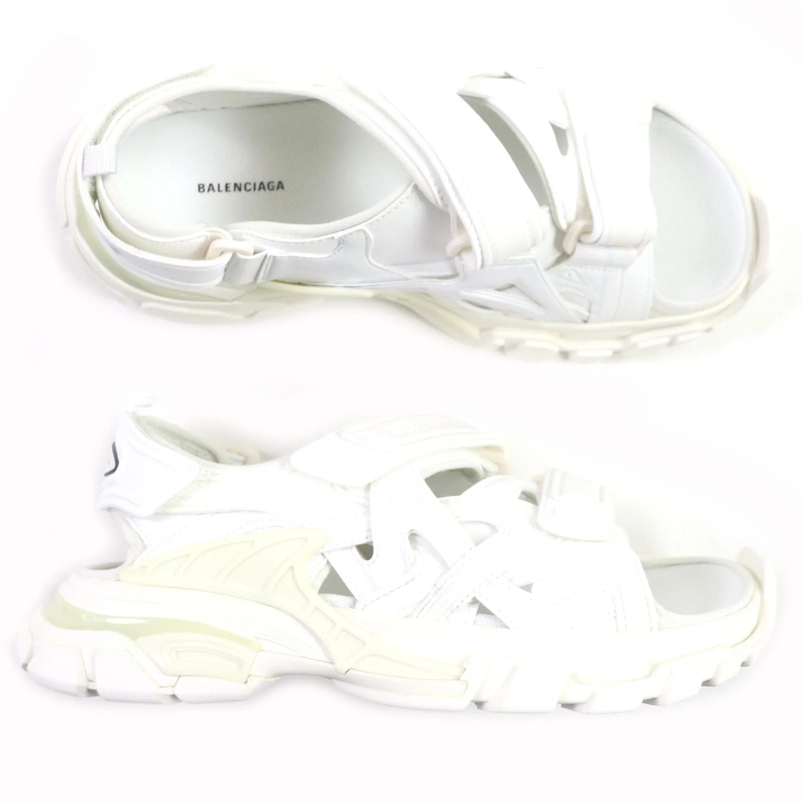 BALENCIAGA Track Sandal Leather White 41