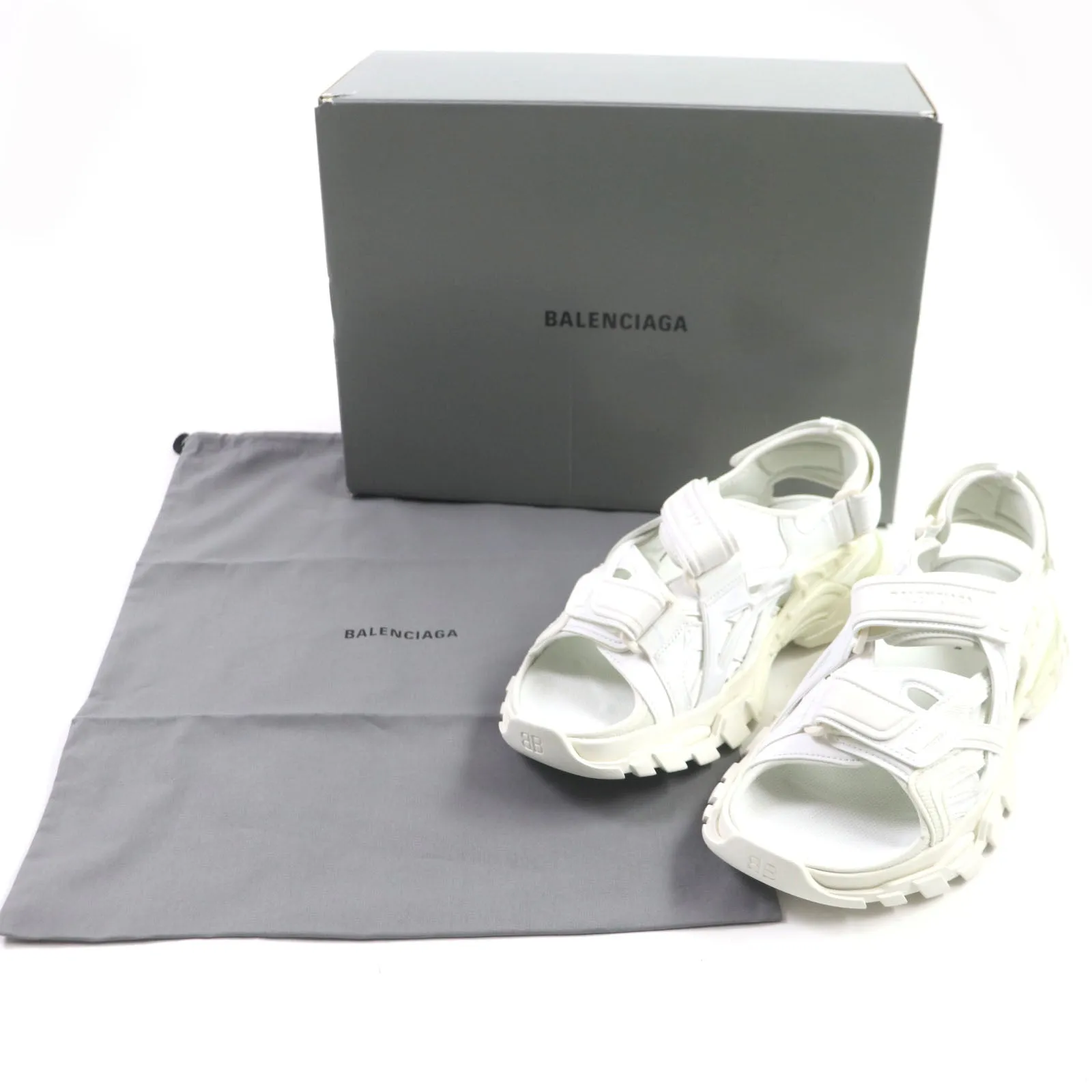 BALENCIAGA Track Sandal Leather White 41