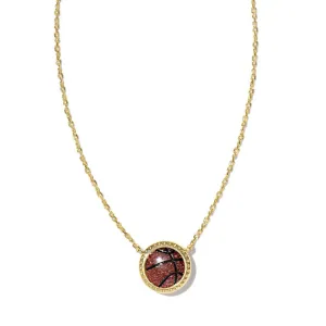 Basketball Short Pendant Necklace in Goldstone