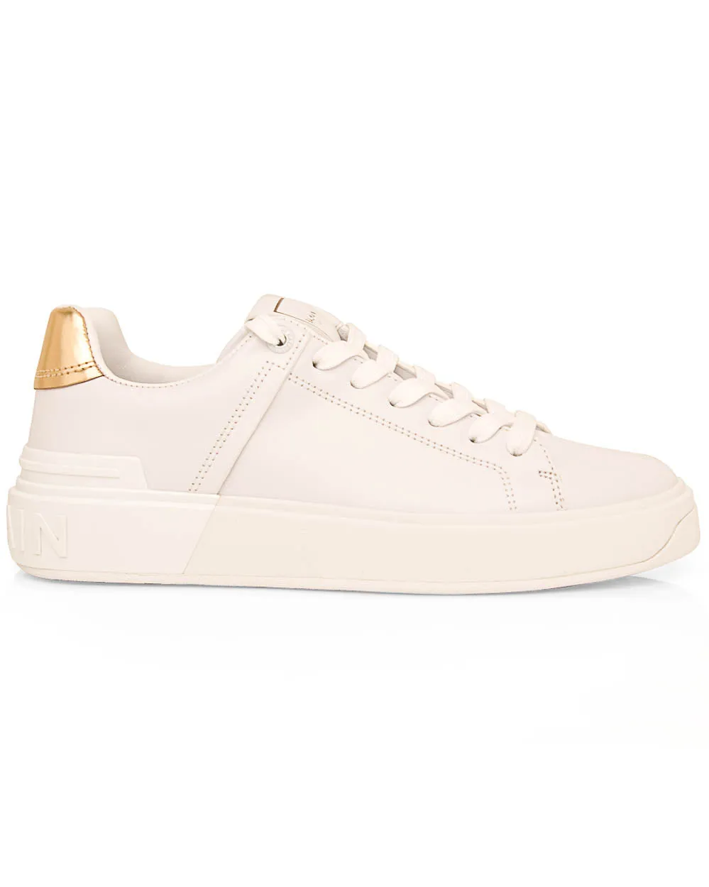 Calfskin B Court Sneaker in White