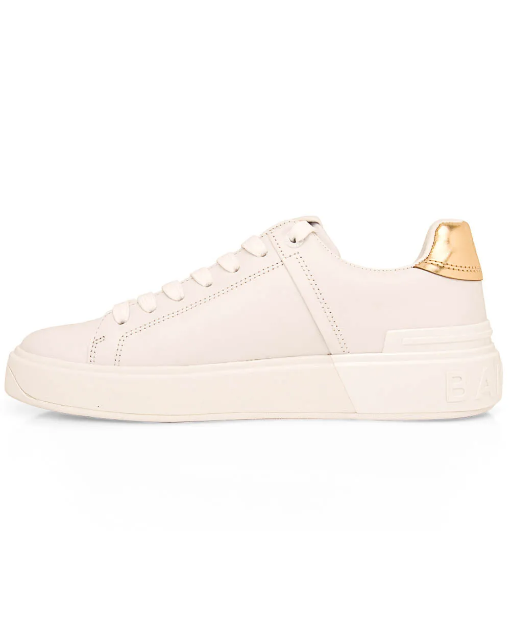 Calfskin B Court Sneaker in White