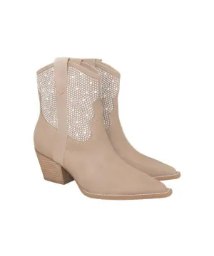 Cannes - Pearl Studded Western Boots