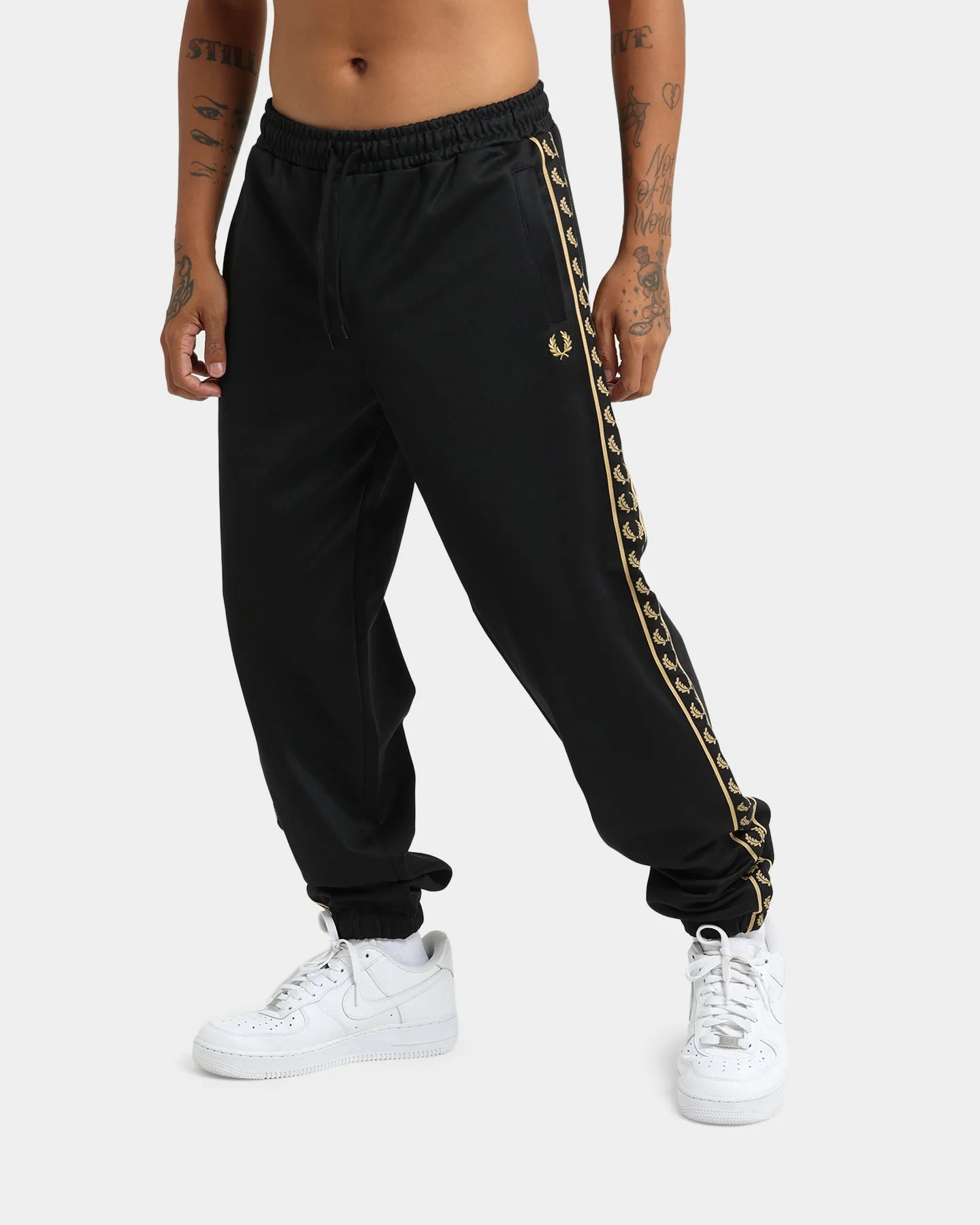 Fred Perry Gold Taped Track Pants Black