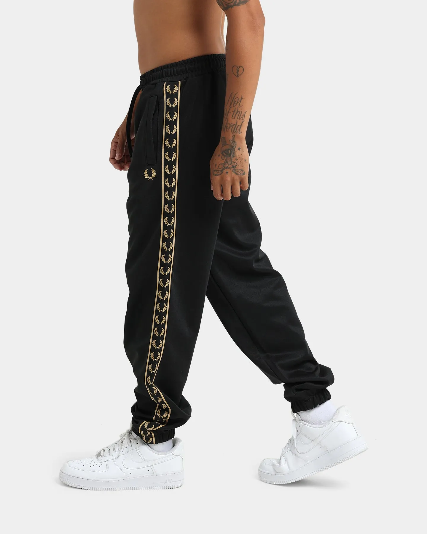 Fred Perry Gold Taped Track Pants Black