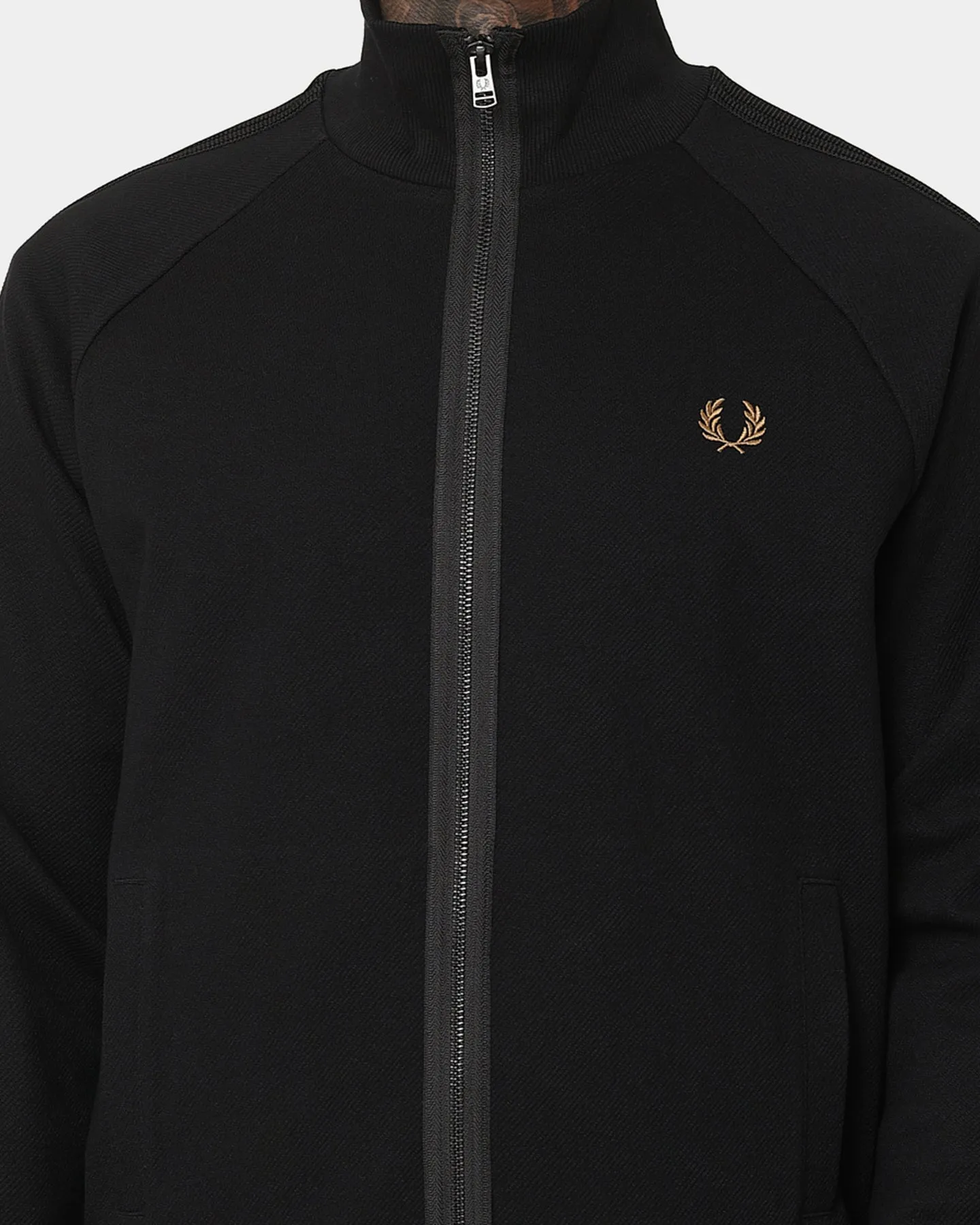 Fred Perry Knitted Tape Track Jacket Black