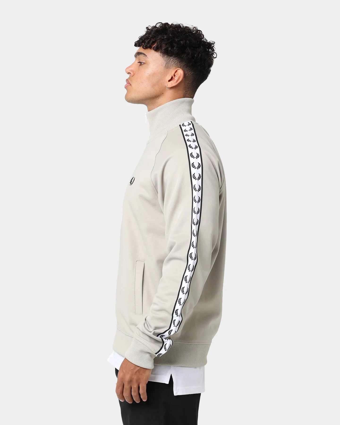 Fred Perry Taped Track Jacket Light Oyster