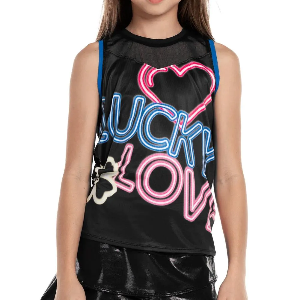 Girls' Glow with Love Tennis Tank Electric Blue