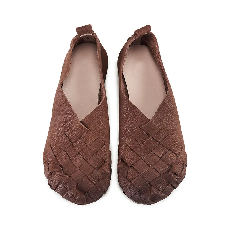 Hand-Woven Women's Retro Flats