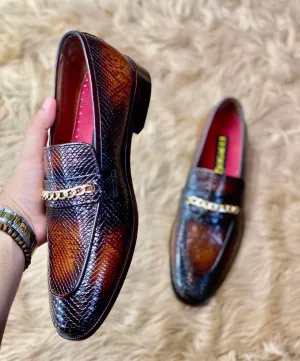 Handmade Python Leather Classical Shoes, Loafer Shoes, Designer Shoes