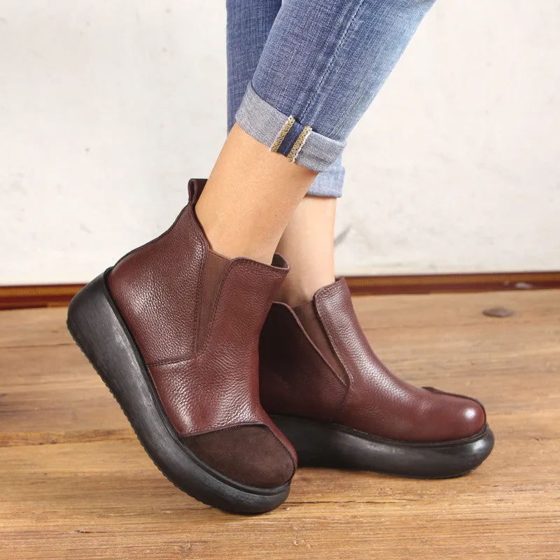 Handmade Retro Platform Velvet Boots| Gift Shoes