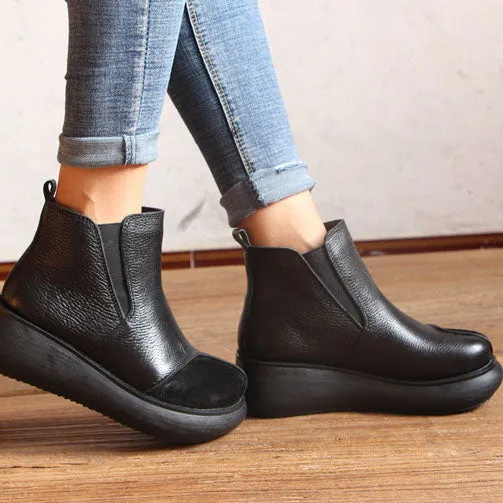 Handmade Retro Platform Velvet Boots| Gift Shoes