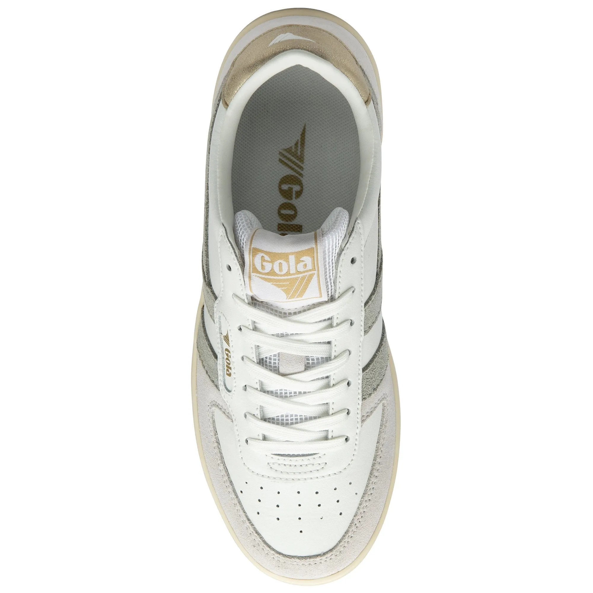 Hawk Sneakers (White/Light Grey/Gold)