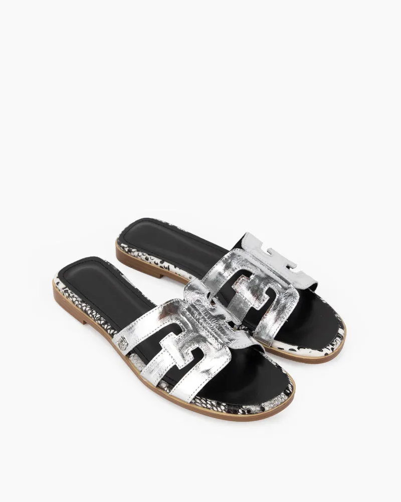 Hollow Out One-line Flat Sandals