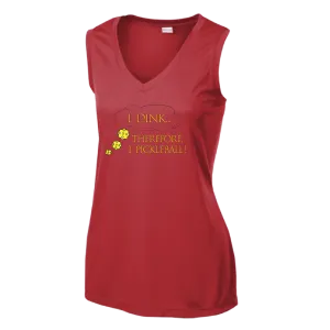 I Dink Therefore I Pickleball | Clearance Women’s Sleeveless Athletic Shirt | 100% Polyester