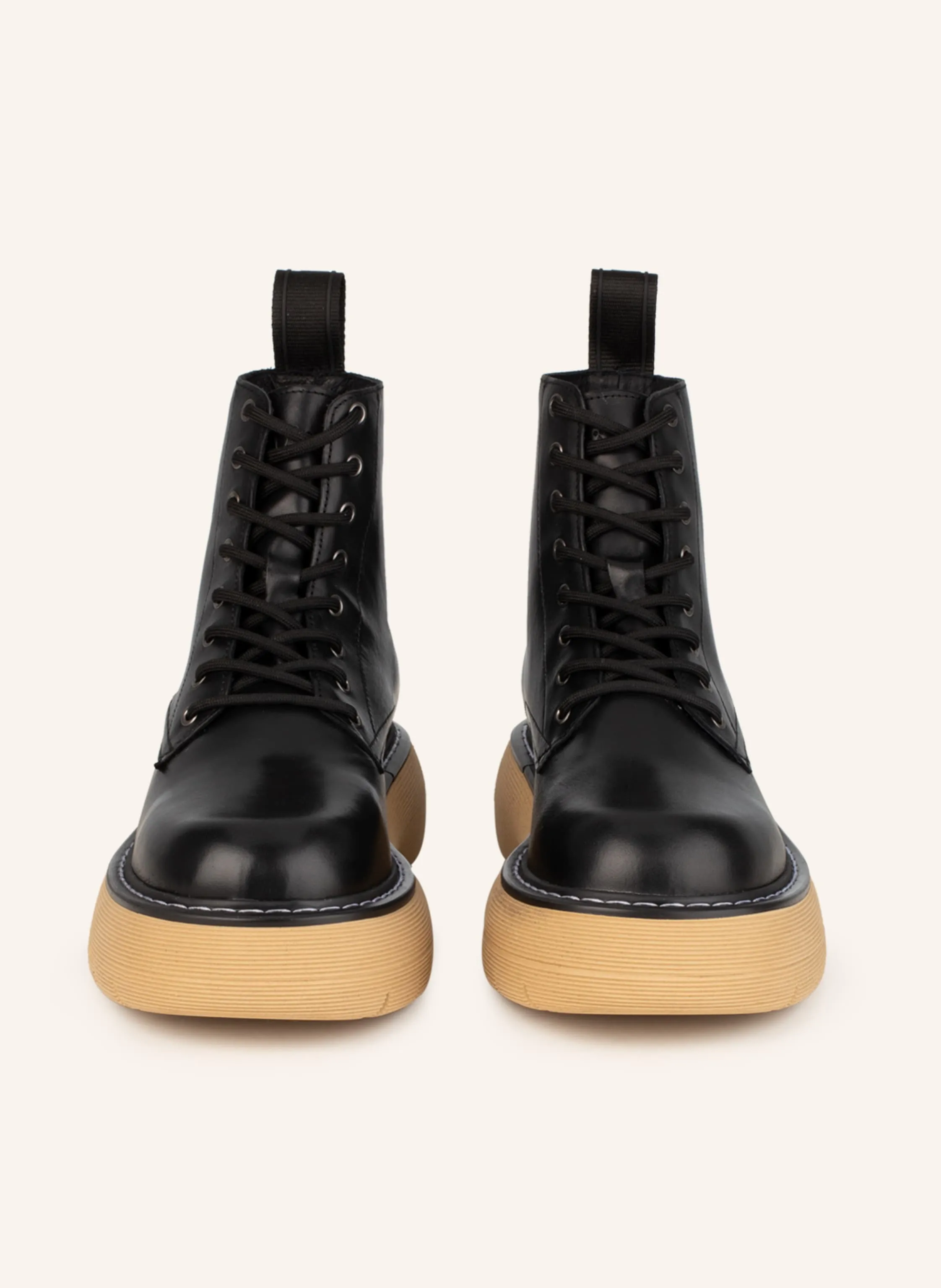 Jane Black Leather Combat Boots