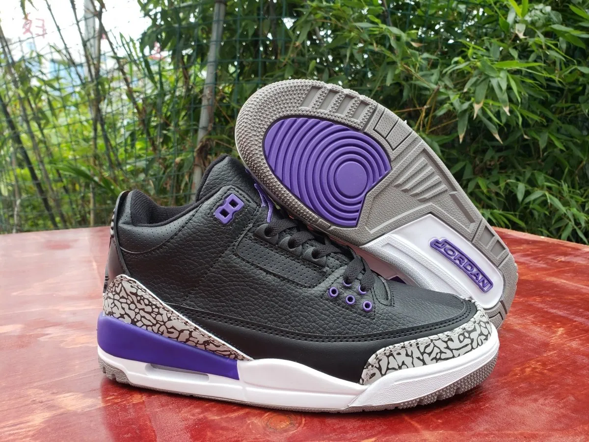 JORDAN 3 RETRO x BLACK COURT PURPLE