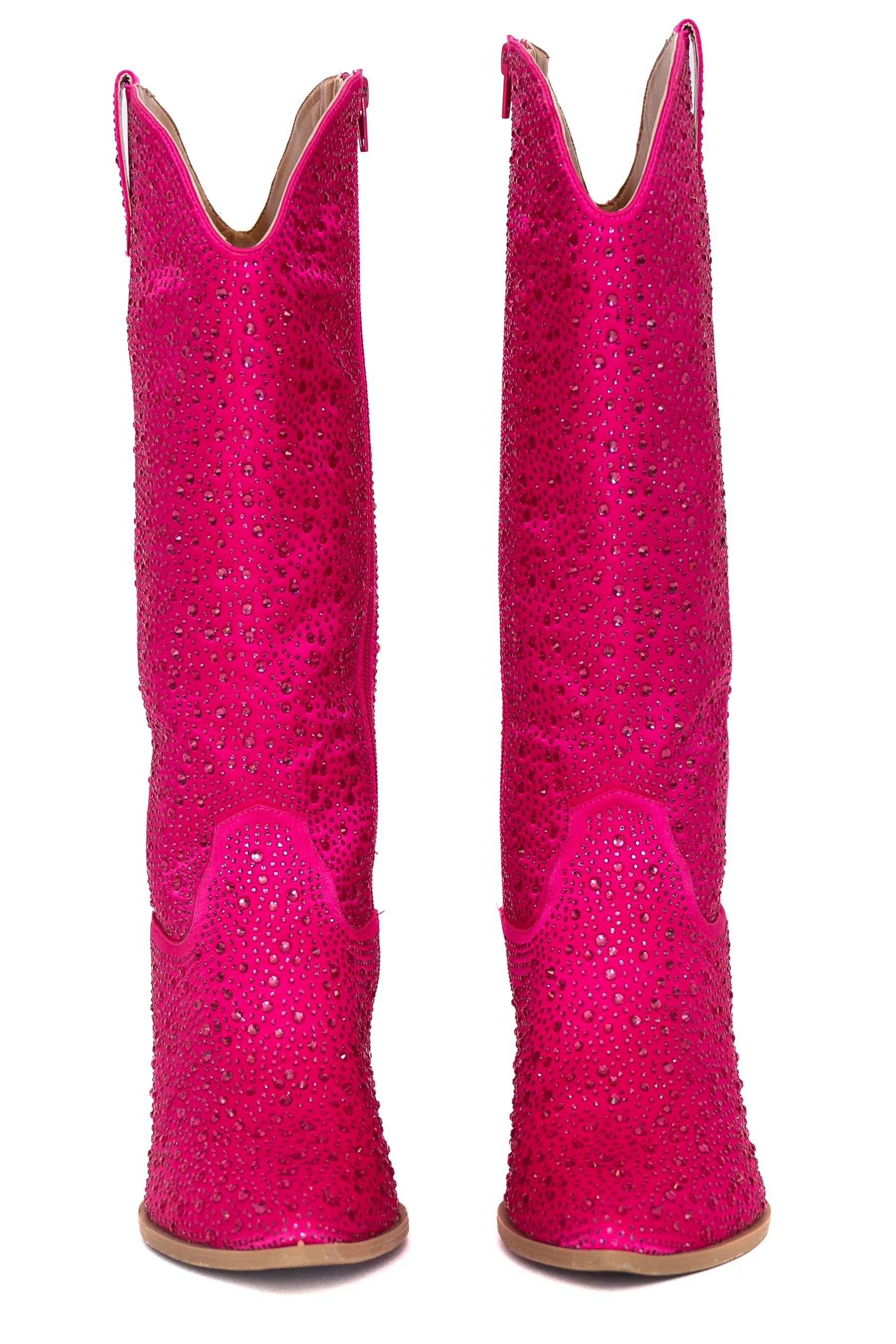 June Fuchsia Rhinestone Boots