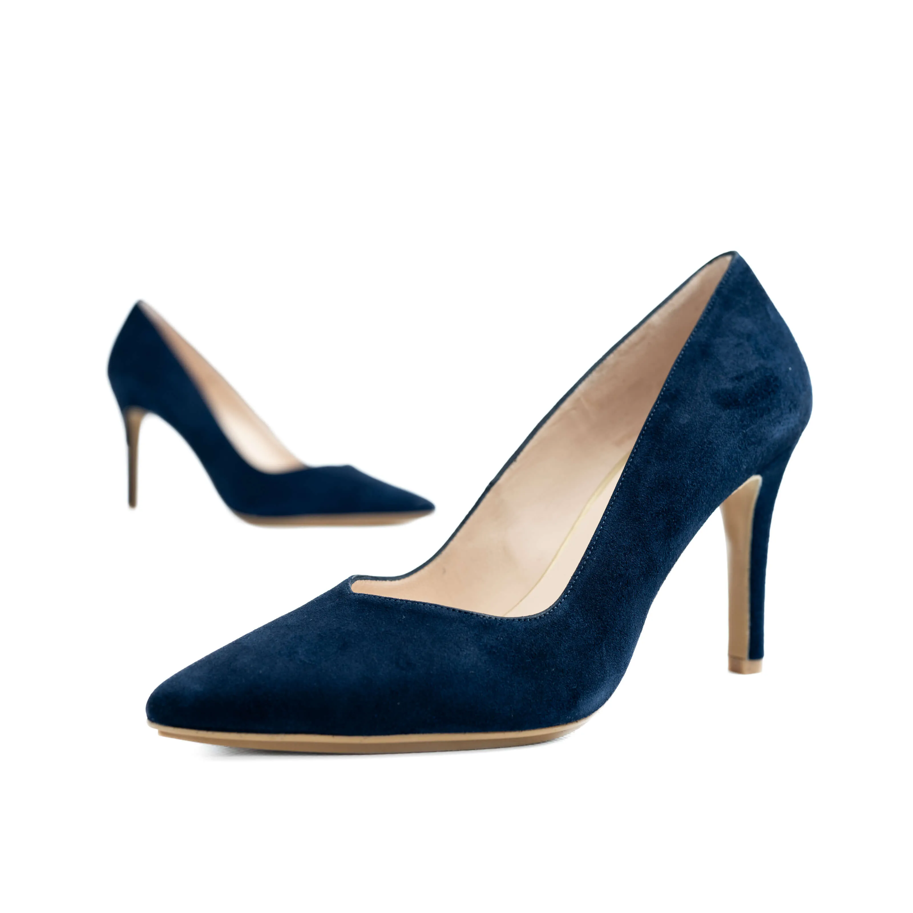 LODI Rabot Navy Suede Court Shoes