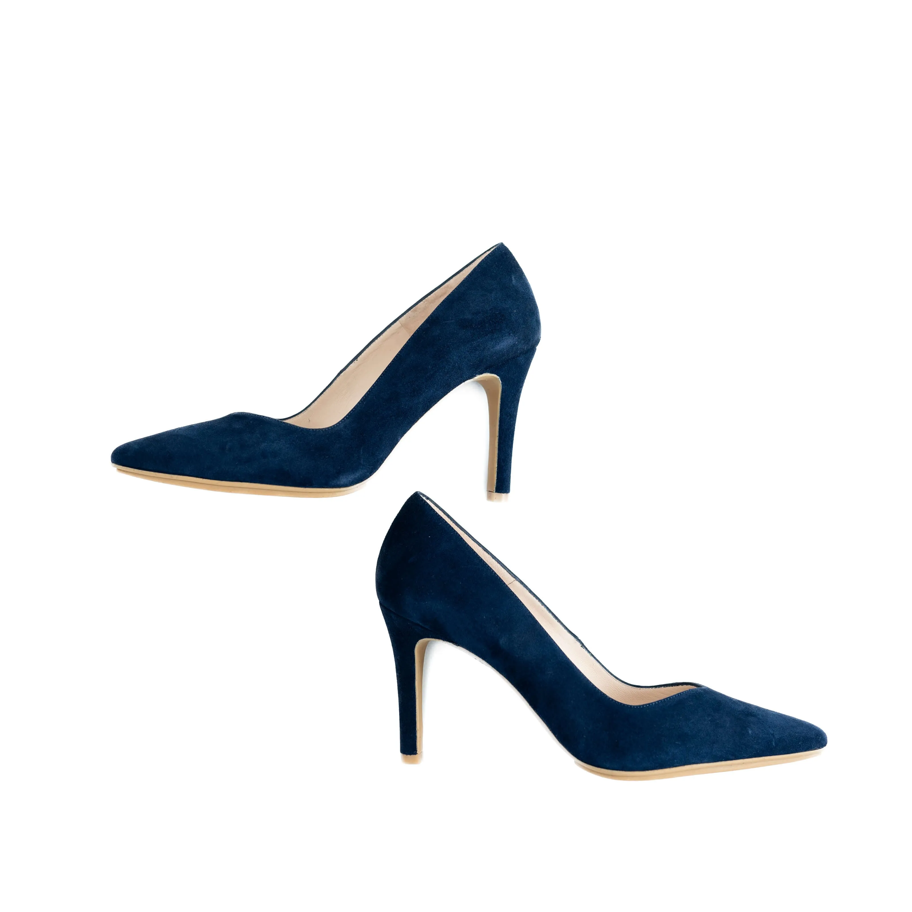 LODI Rabot Navy Suede Court Shoes