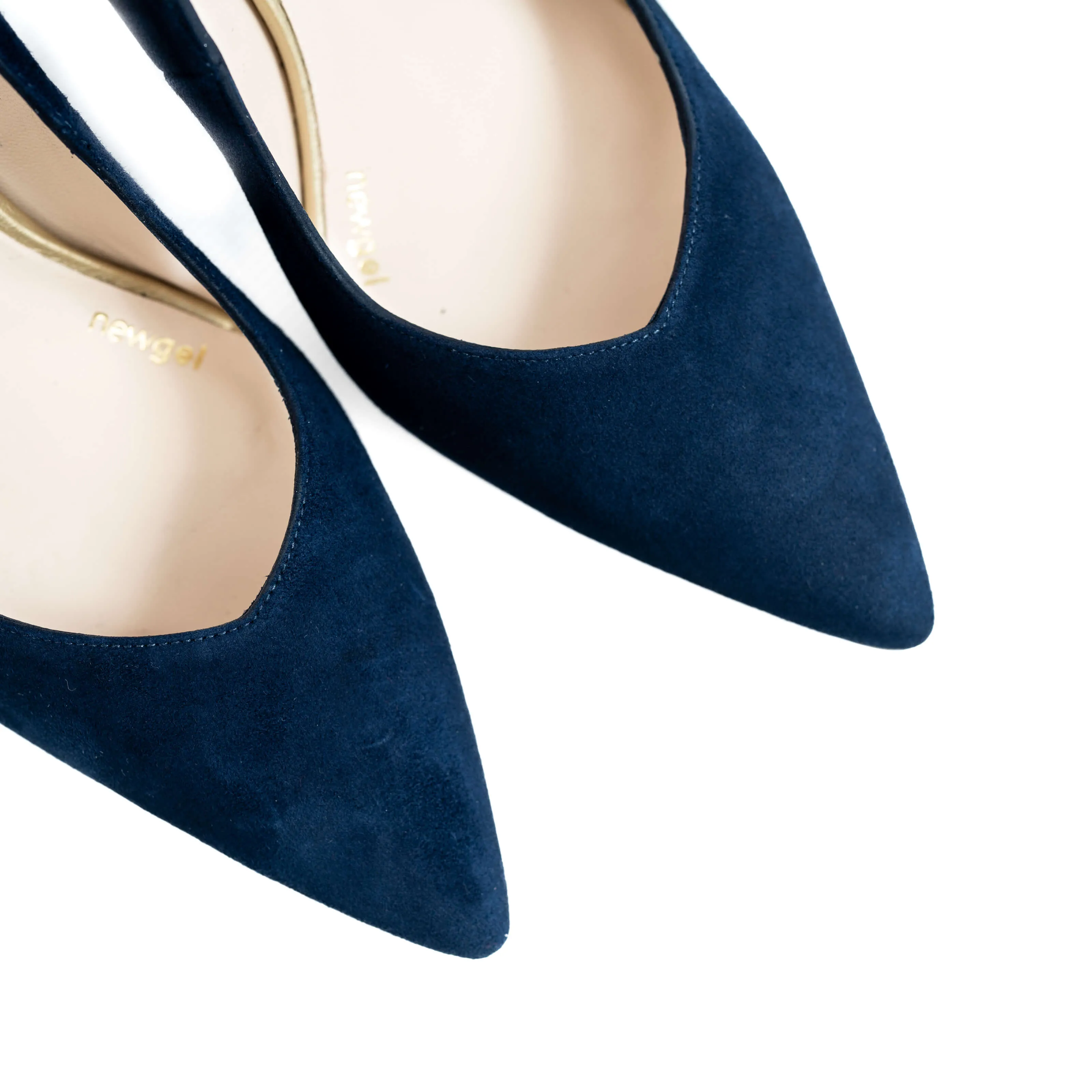 LODI Rabot Navy Suede Court Shoes