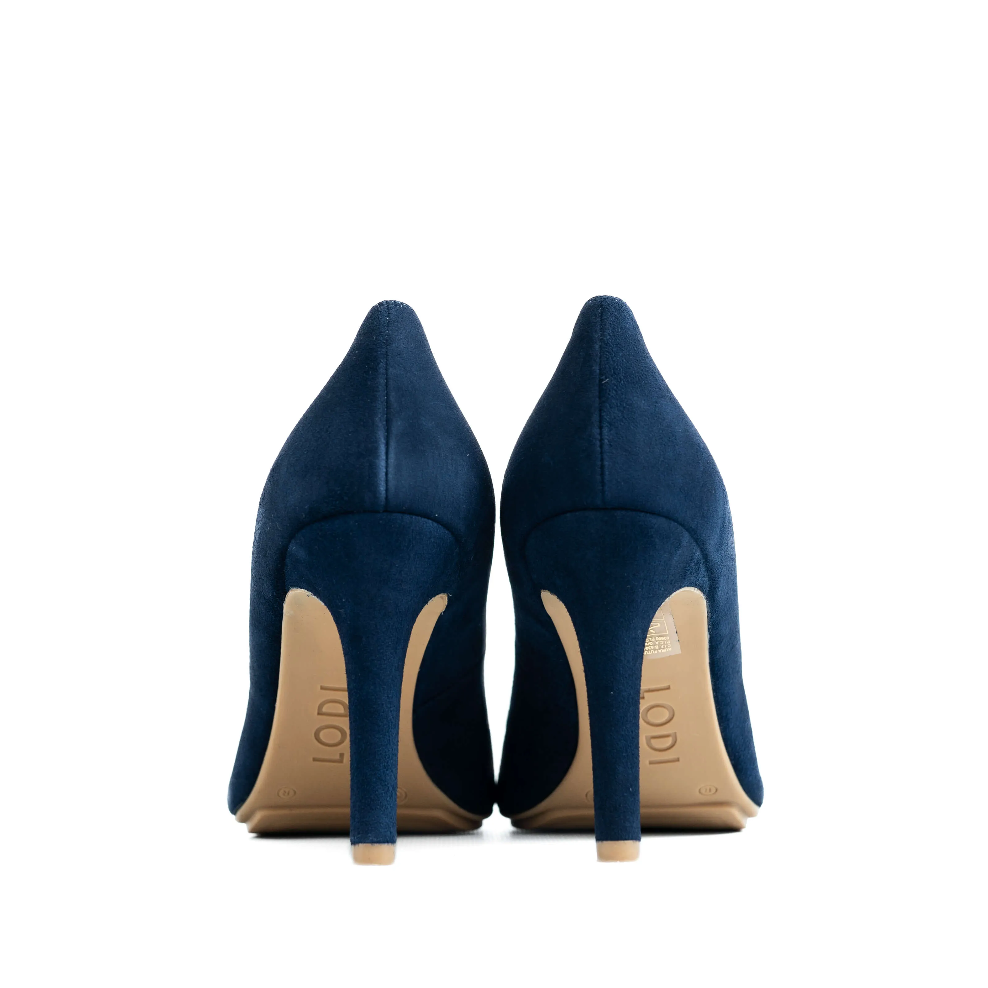 LODI Rabot Navy Suede Court Shoes