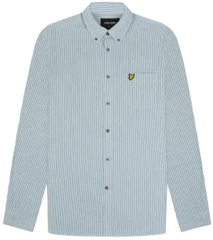 Lyle and Scott Mens Stripe Oxford Shirt Court Green