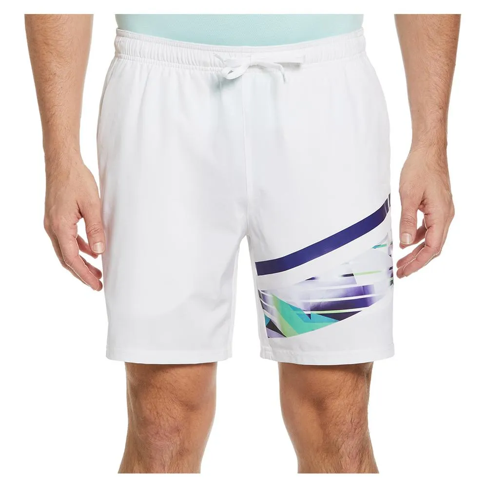 Men's 7' Printed Color Block Tennis Short