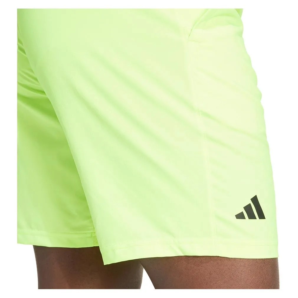 Mens Club 3 Stripe 7 Inch Tennis Short Lucid Lemon