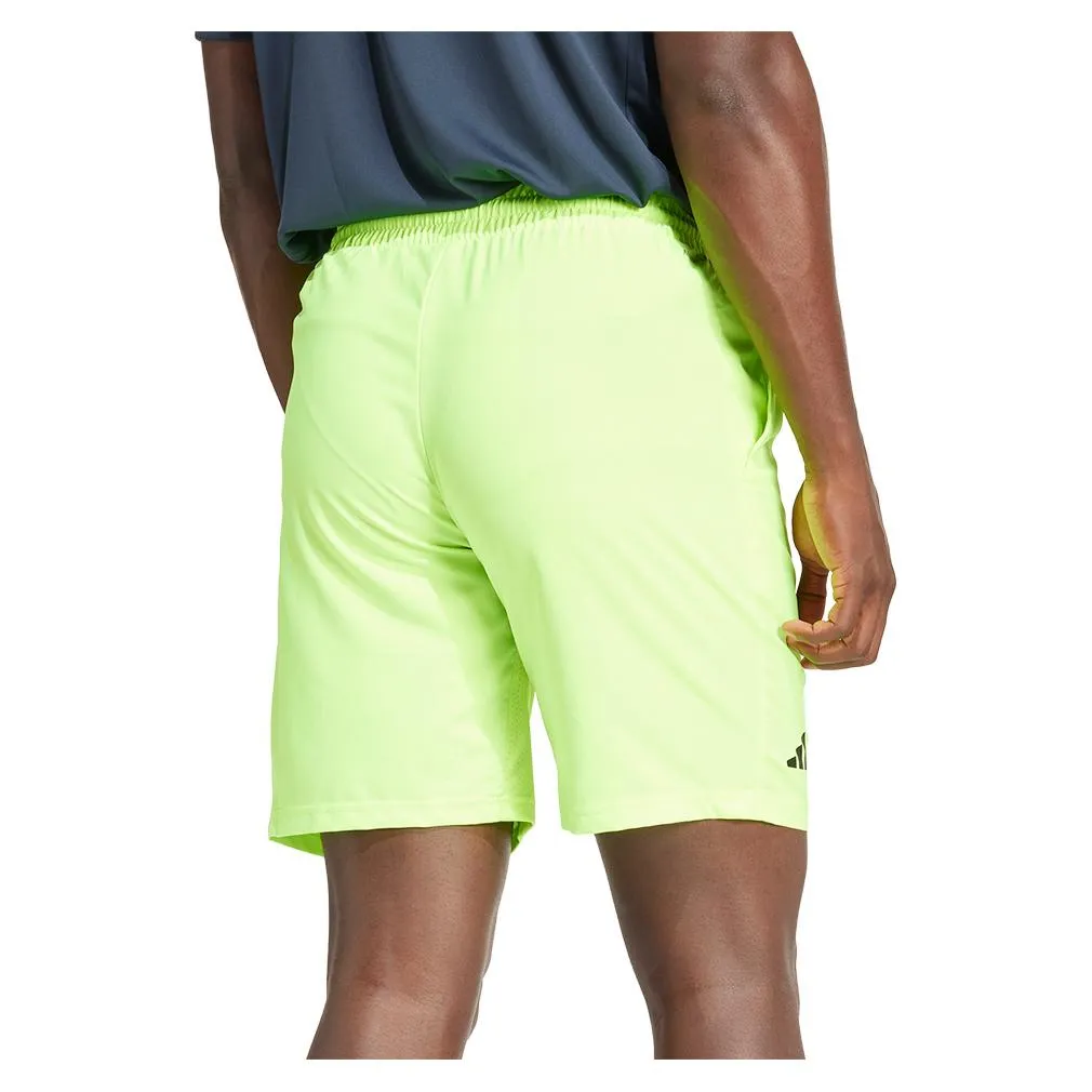 Mens Club 3 Stripe 7 Inch Tennis Short Lucid Lemon