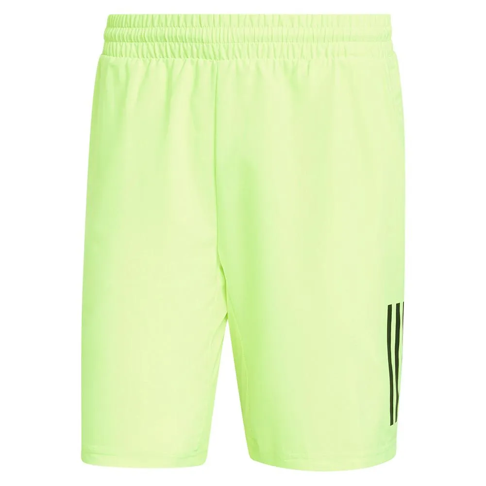 Mens Club 3 Stripe 7 Inch Tennis Short Lucid Lemon