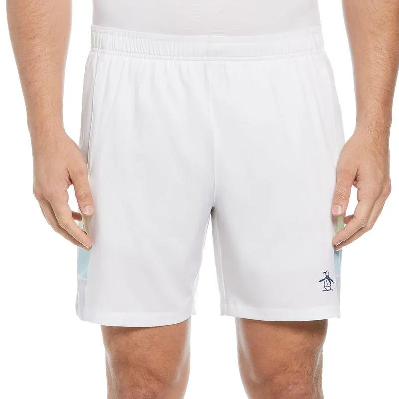 Men's Performance Blocked Tennis Short Bright White