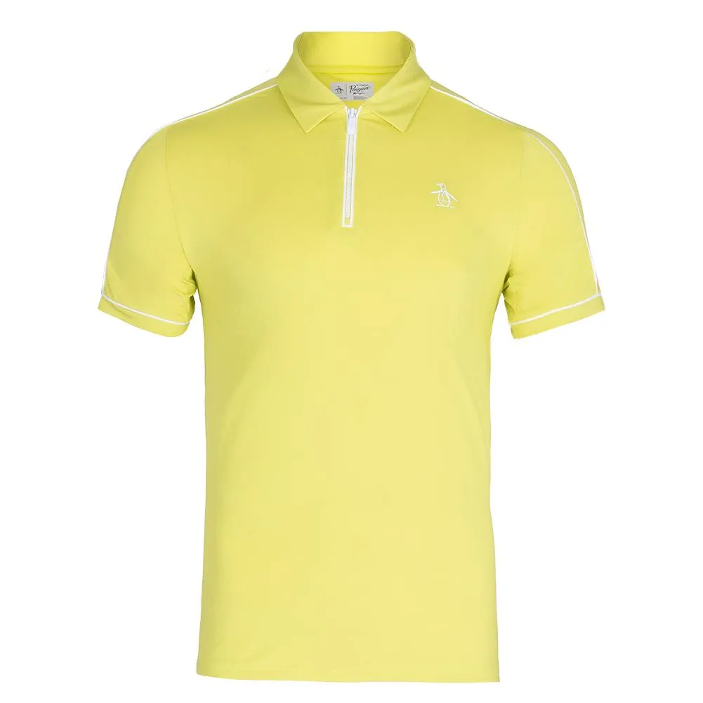 Men`s Short Sleeve Performance Piped Tennis Polo