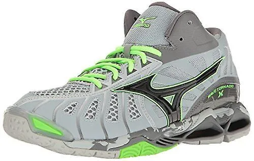 Mizuno Wave Tornado X Mid Grey/Green Gecko Men's indoor court shoes