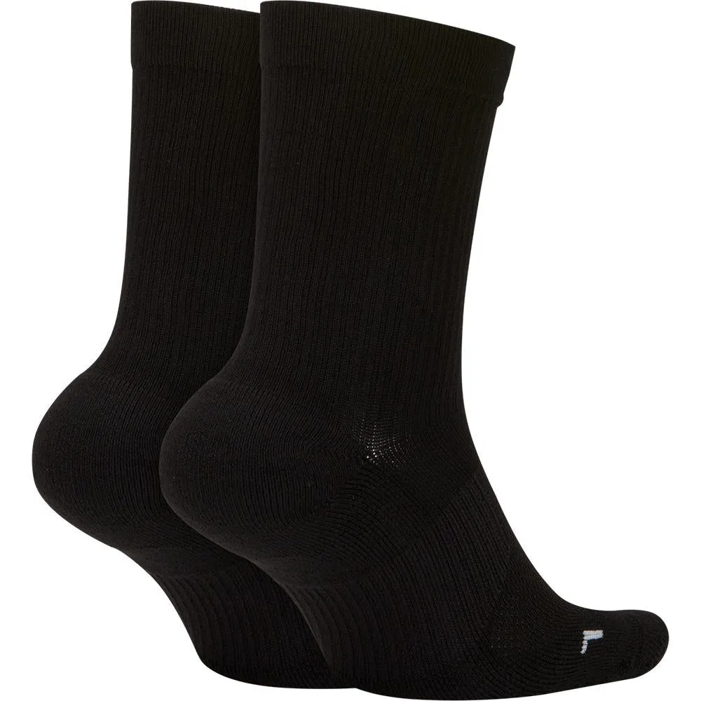 Nike Multiplier Cushioned Crew 2 Pack Socks - Black