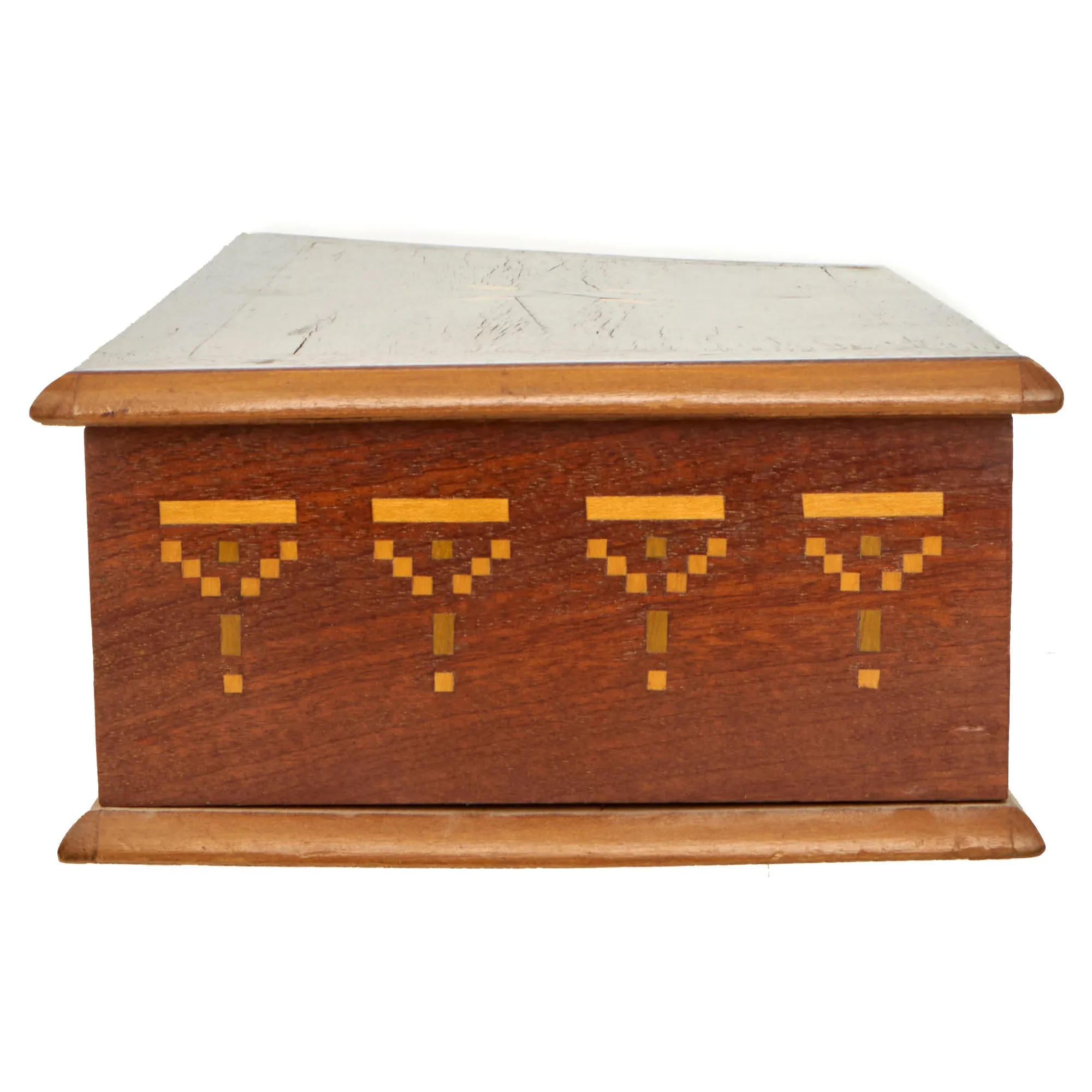 Original Belgian WWI Military Refugee Camp Zeist (Internment Camp Amersfoort) Wood Souvenir Keepsake Box - Featured In The Book “Trench Art, An Illustrated History” by Jane Kimball on Page 247