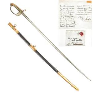 Original British Victorian Court Presentation Sword and Letter of General Sir Dighton MacNaughton Probyn VC