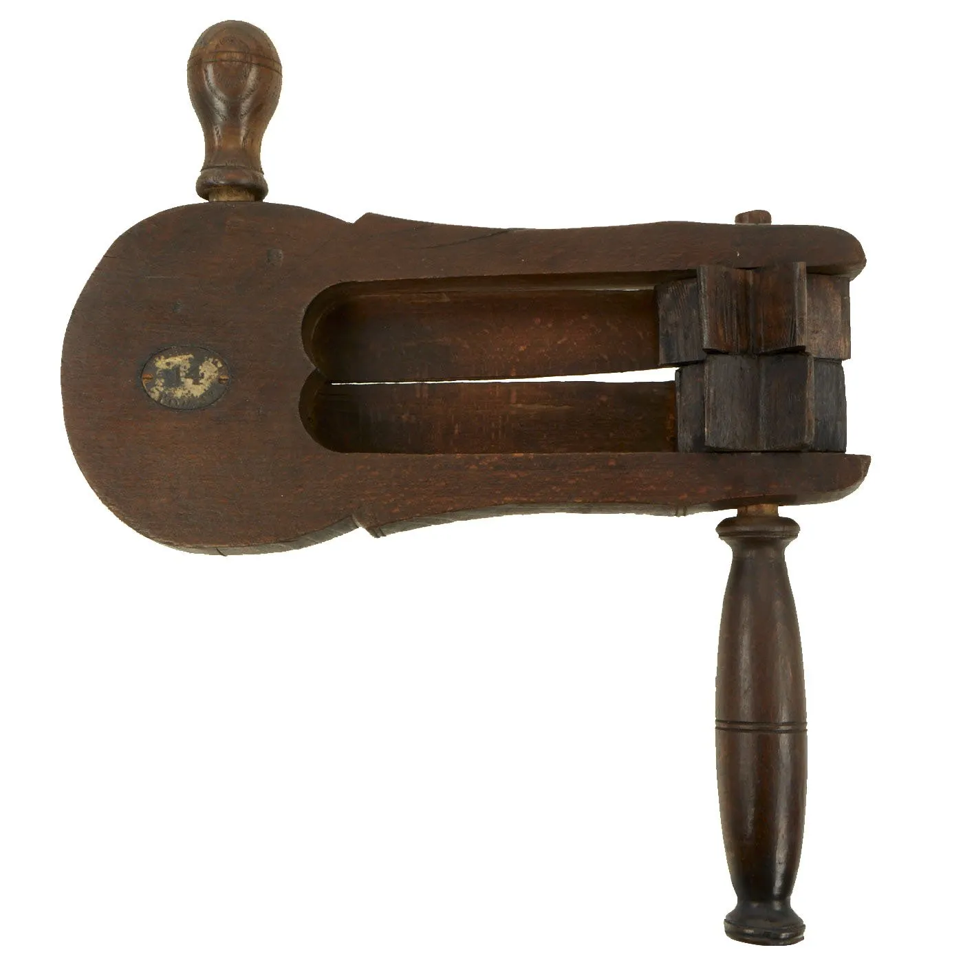 Original British Victorian Era London Police Wooden Alarm Rattle Marked to Public Office at #14 Bow Street